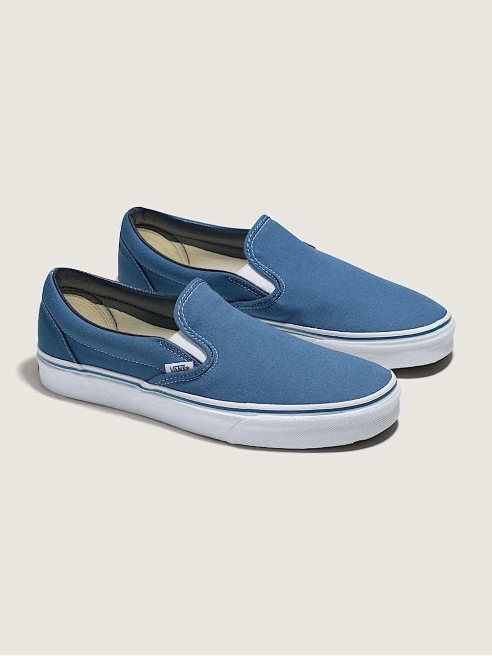 Vans Classic Slip-On Canvas Sneakers - Navy Blue - Size 7